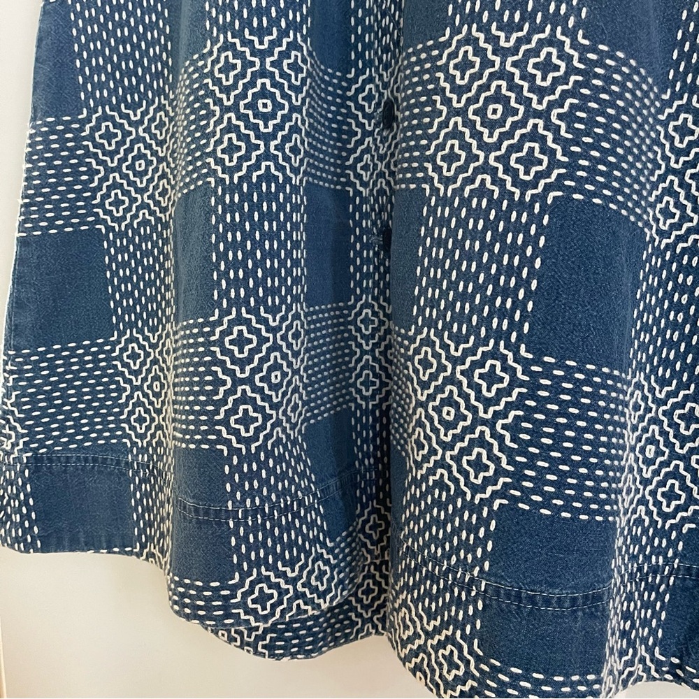 Madewell Elegant Navy Patterned Backless Dress - image 8